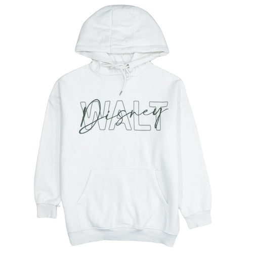 Disney Women’s White Pullover Hoodie XS Graphic Print Walt Design
