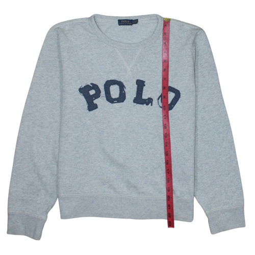 Polo Ralph Lauren Women’s Grey Pullover Sweatshirt XL Logo Cotton Blend
