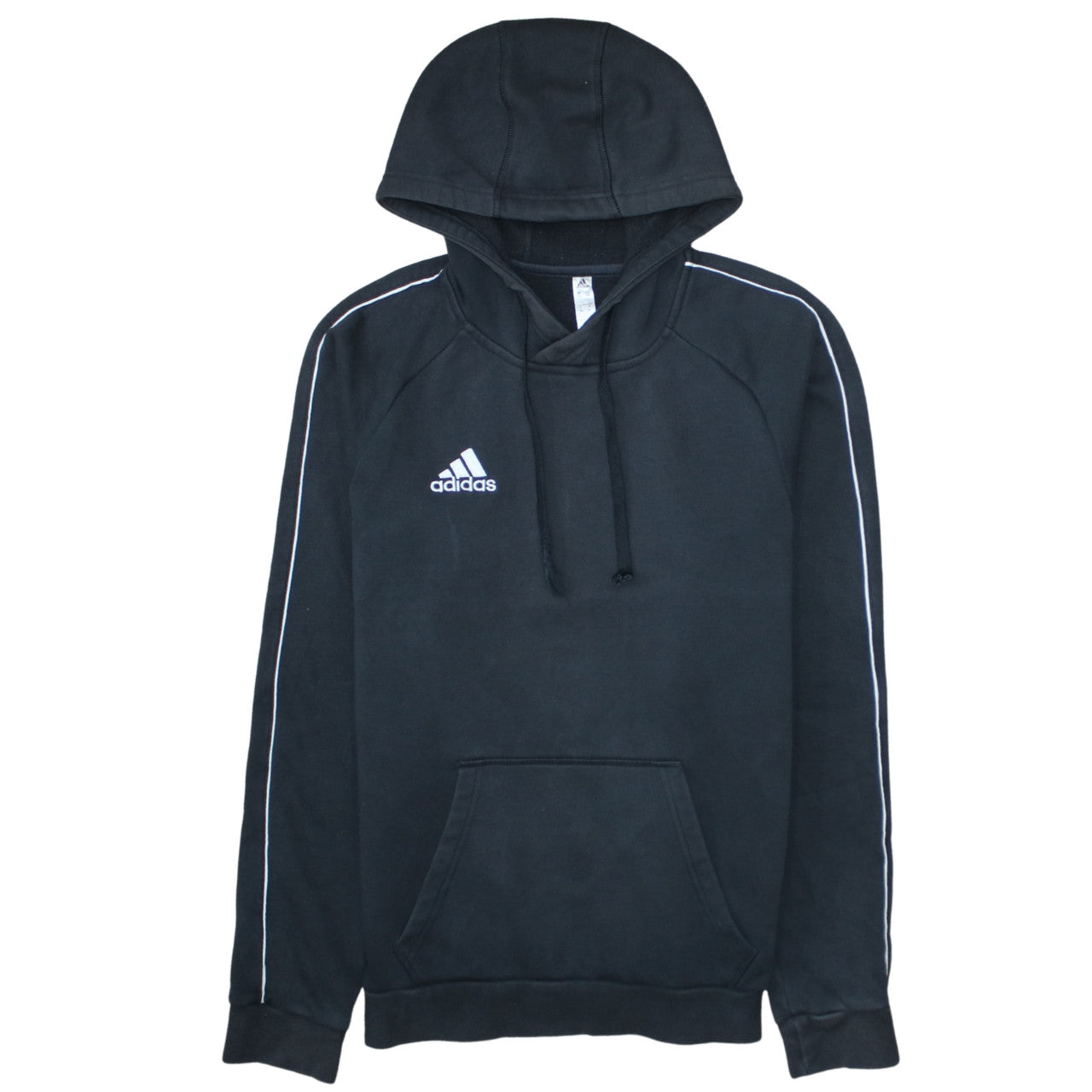 Adidas Men's Black XS Pullover Hoodie with Logo and Pockets