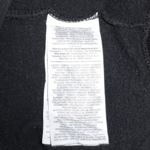 Nike Men's Black Pullover Hoodie L Logo Sports Fleece Sweatshirt