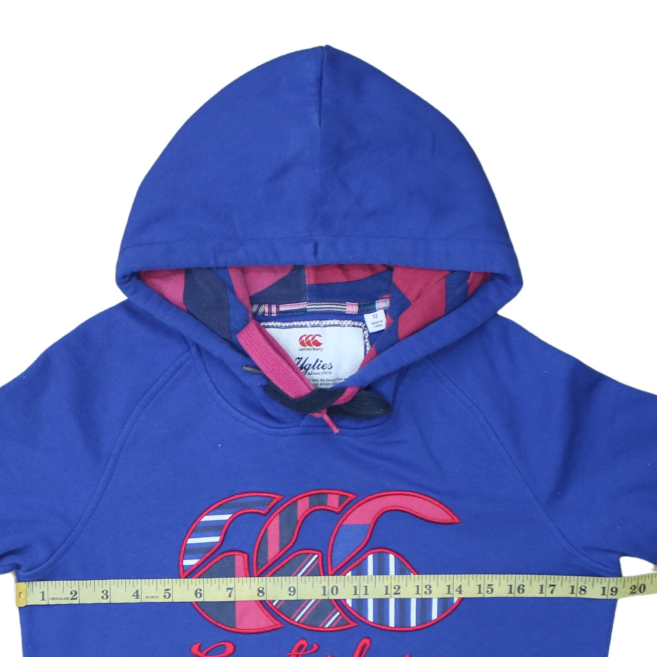 Canterbury Women's Blue Uglies Hoodie Size 12 Cotton Blend Pullover