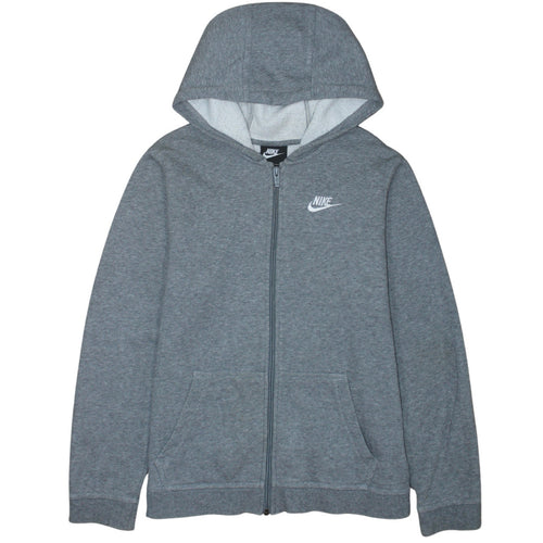 Nike Boys Grey Full Zip Hoodie XL 158-170cm Cotton Blend Casual