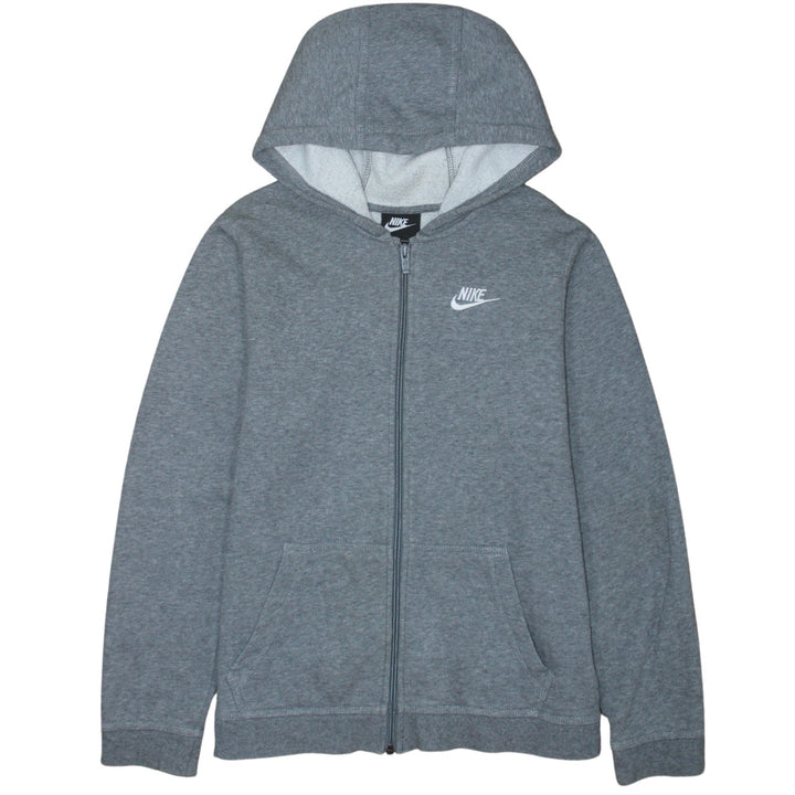 Nike Boys Grey Full Zip Hoodie XL 158-170cm Cotton Blend Casual