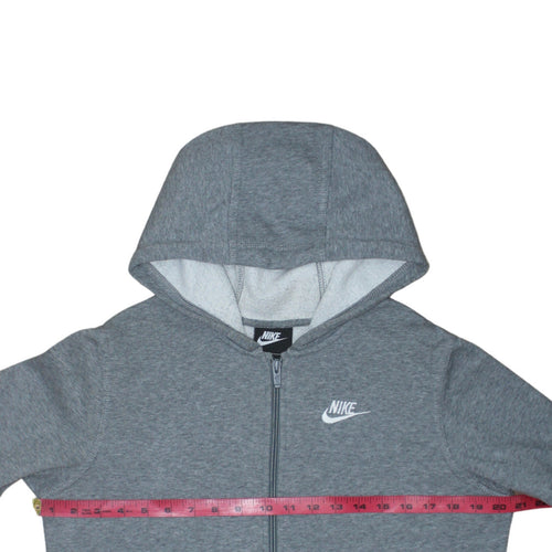 Nike Boys Grey Full Zip Hoodie XL 158-170cm Cotton Blend Casual