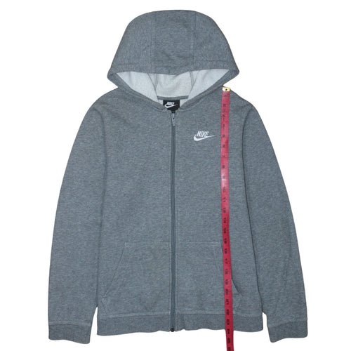 Nike Boys Grey Full Zip Hoodie XL 158-170cm Cotton Blend Casual