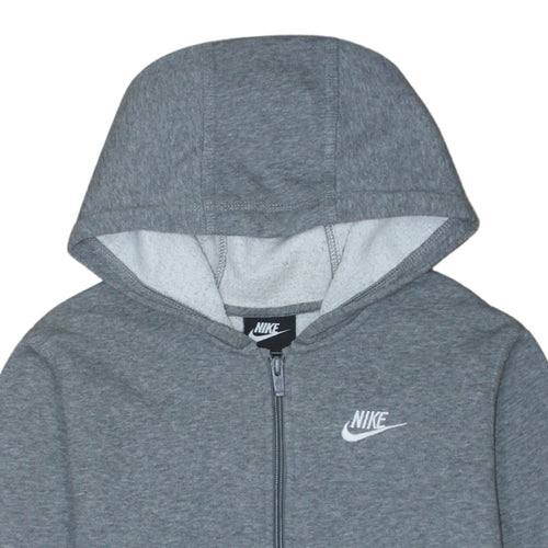 Nike Boys Grey Full Zip Hoodie XL 158-170cm Cotton Blend Casual