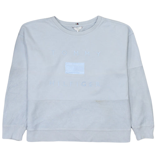 Tommy Hilfiger Men's Grey Embroidered Logo Sweatshirt L Pullover