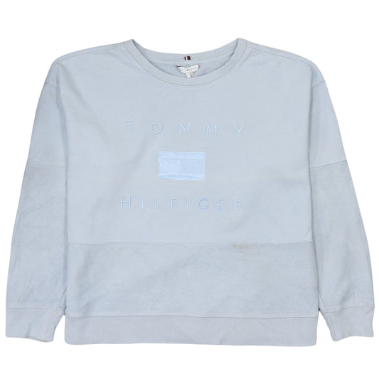 Tommy Hilfiger Men's Grey Embroidered Logo Sweatshirt L Pullover