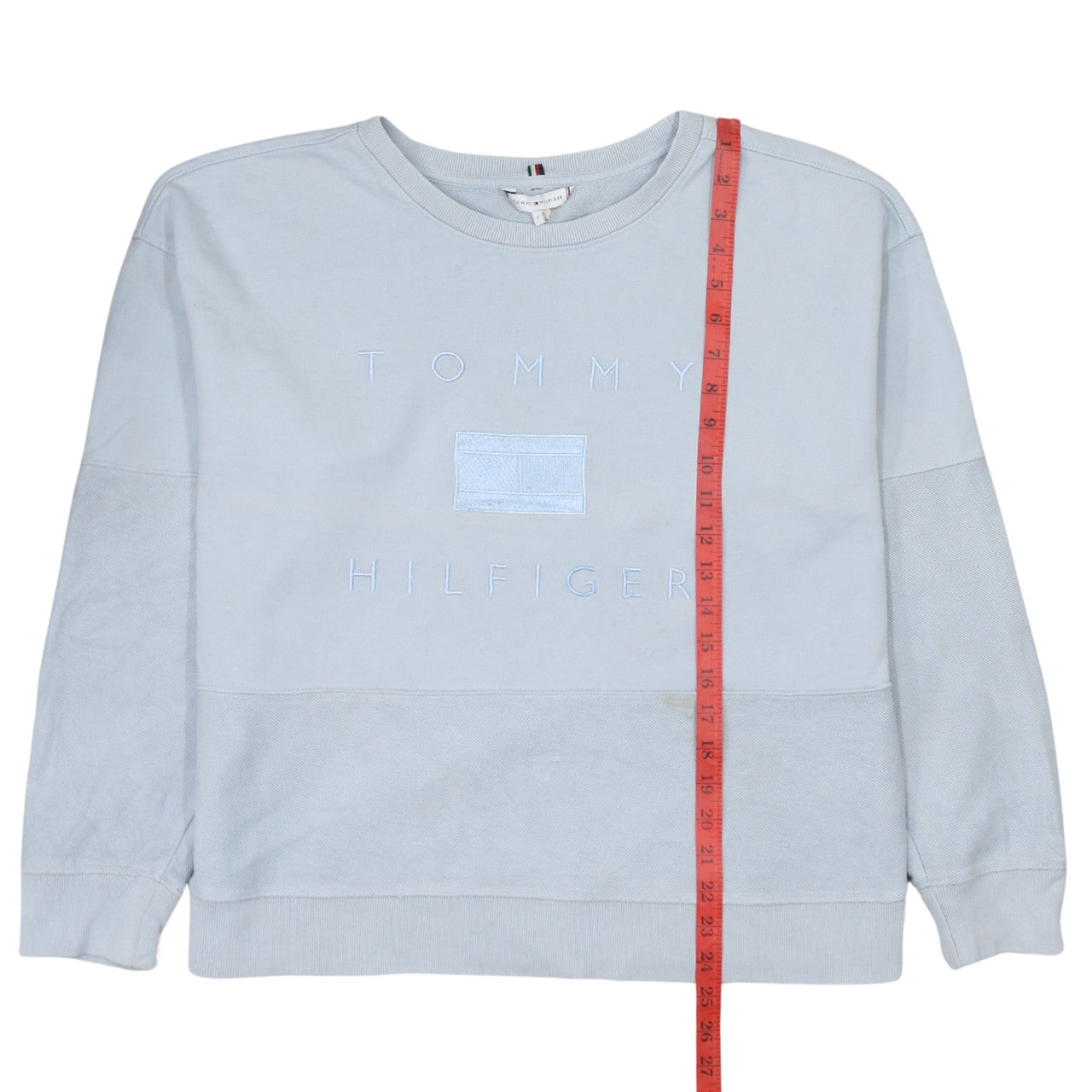 Tommy Hilfiger Men's Grey Embroidered Logo Sweatshirt L Pullover