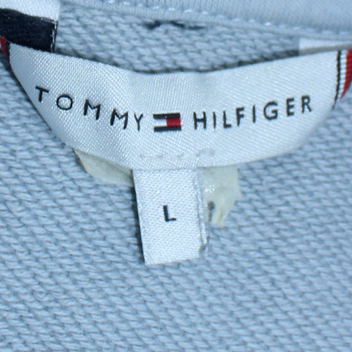 Tommy Hilfiger Men's Grey Embroidered Logo Sweatshirt L Pullover