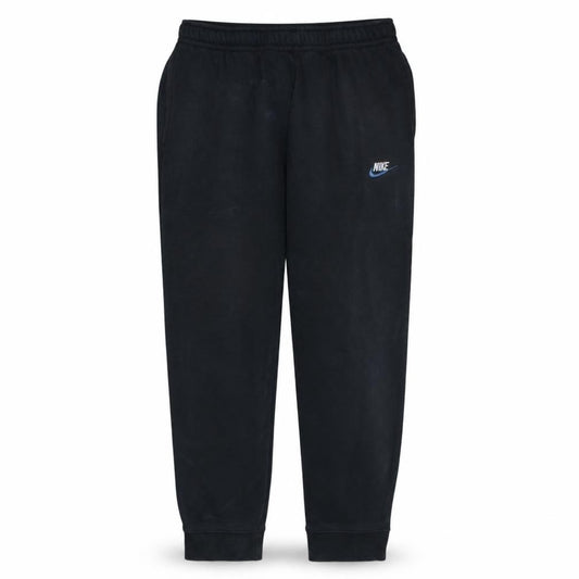 Front view of Nike Men's Black Fleece Sweatpants L Regular Fit Cuffed Joggers