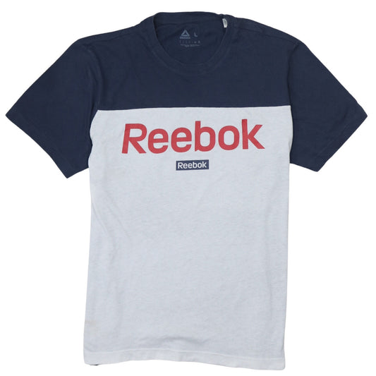 Reebok Men’s Multicoloured Logo Crew Neck T-Shirt Size L