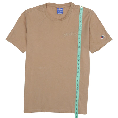 Champion Men's Beige Embroidered Logo Short Sleeve T-Shirt Size S
