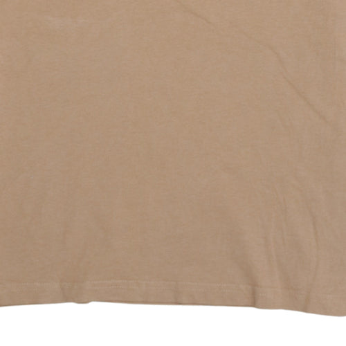 Champion Men's Beige Embroidered Logo Short Sleeve T-Shirt Size S