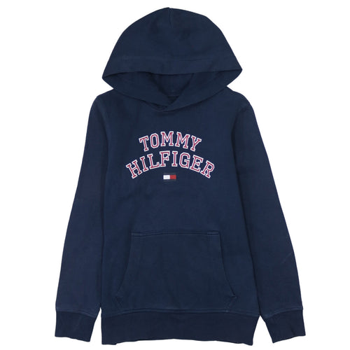 Tommy Hilfiger Boys Navy Pullover Hoodie Size 152 Cotton Blend
