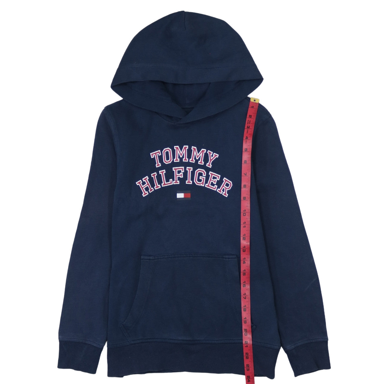 Tommy Hilfiger Boys Navy Pullover Hoodie Size 152 Cotton Blend