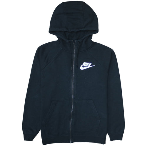 Nike Men's Black M Full Zip Hoodie with Logo and Pockets