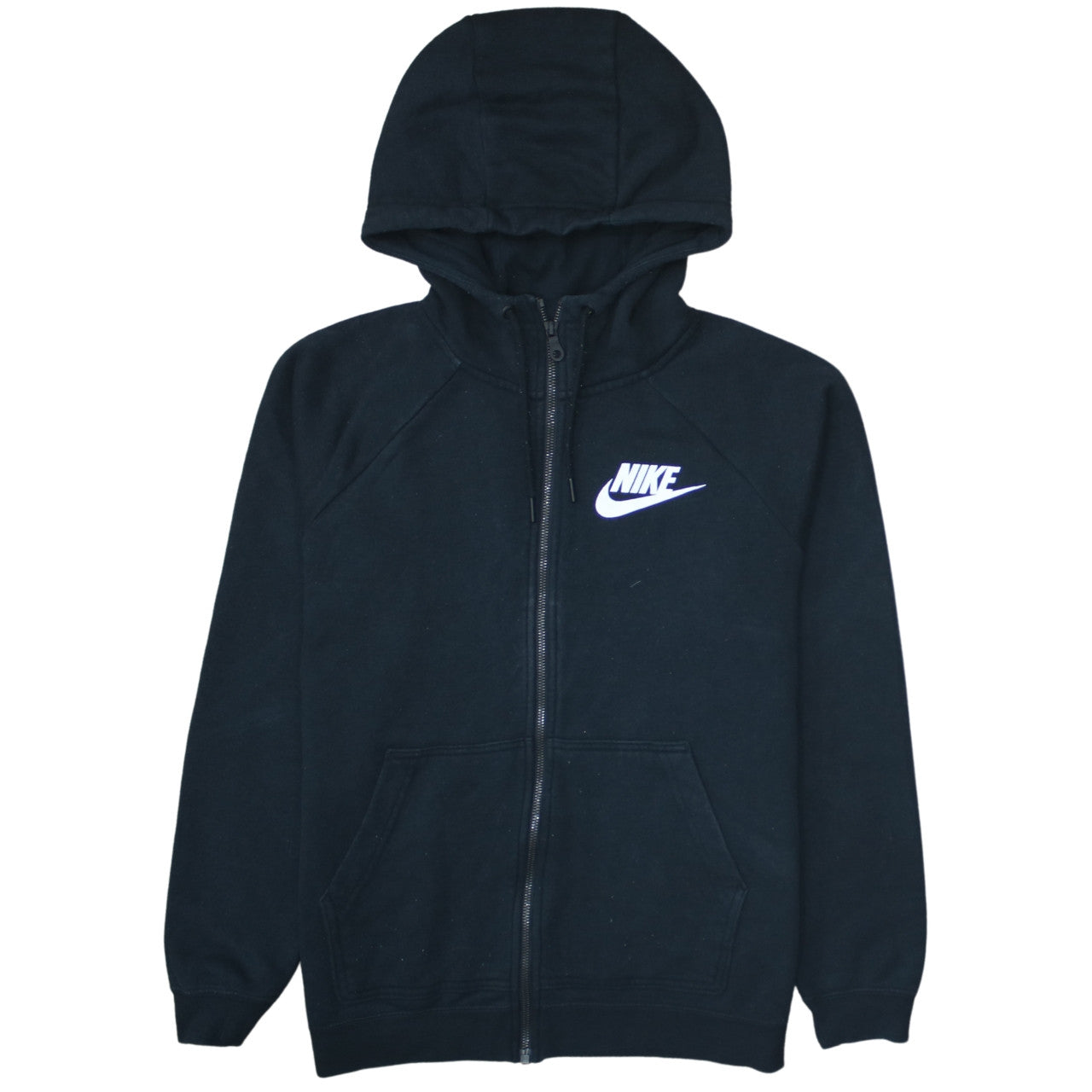 Nike Men's Black M Full Zip Hoodie with Logo and Pockets