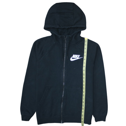 Nike Men's Black M Full Zip Hoodie with Logo and Pockets