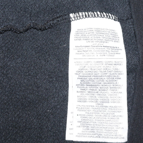 Nike Men's Black M Full Zip Hoodie with Logo and Pockets