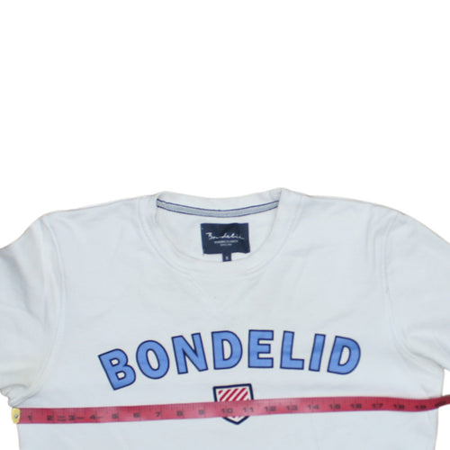 Bondelid Women's White Crew Neck Pullover Sweatshirt Size S