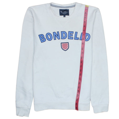 Bondelid Women's White Crew Neck Pullover Sweatshirt Size S