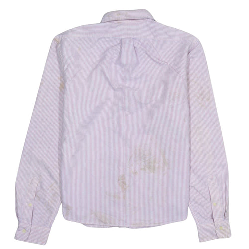 Ralph Lauren Men's Pink Slim Fit Striped Cotton Button-Up Shirt - M