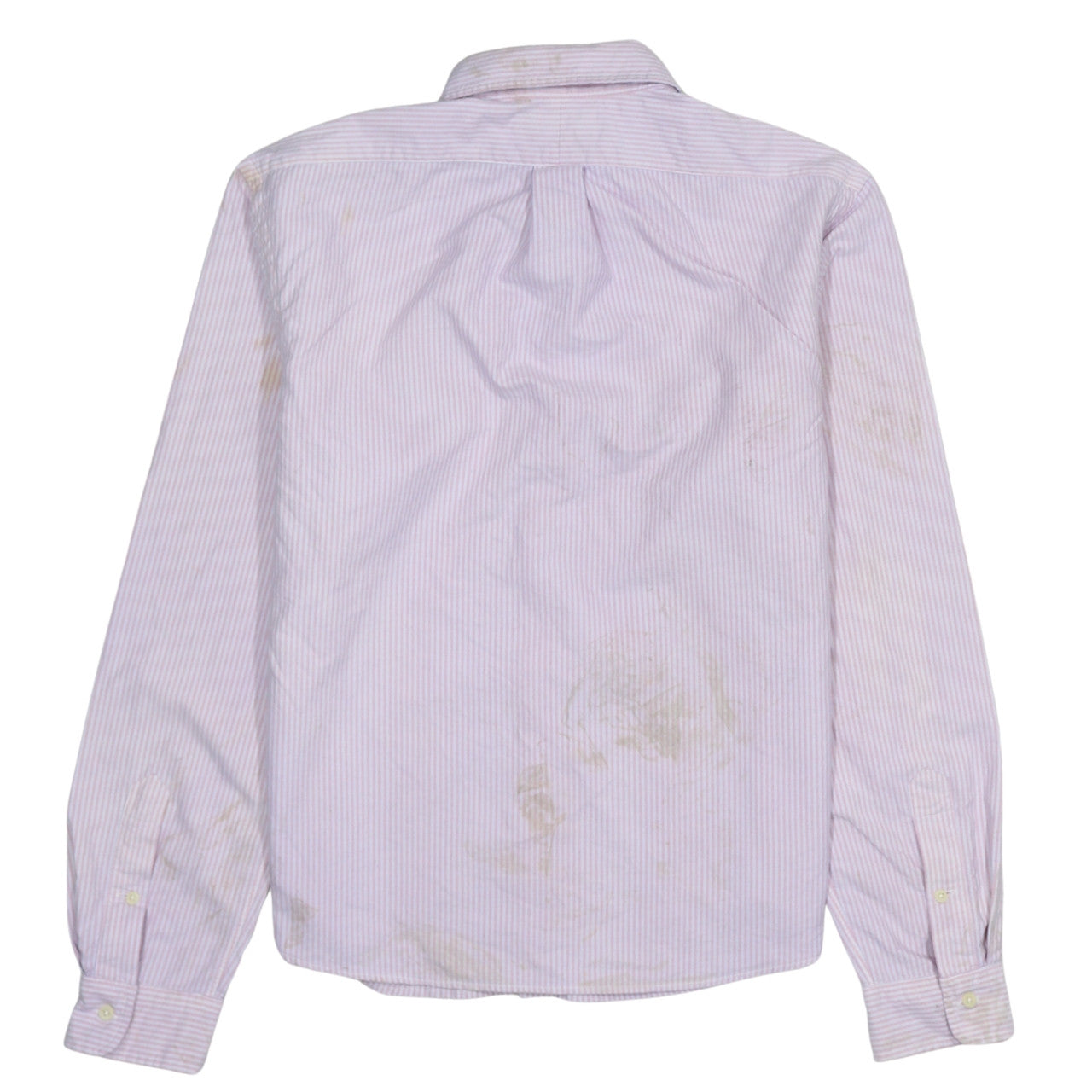 Ralph Lauren Men's Pink Slim Fit Striped Cotton Button-Up Shirt - M
