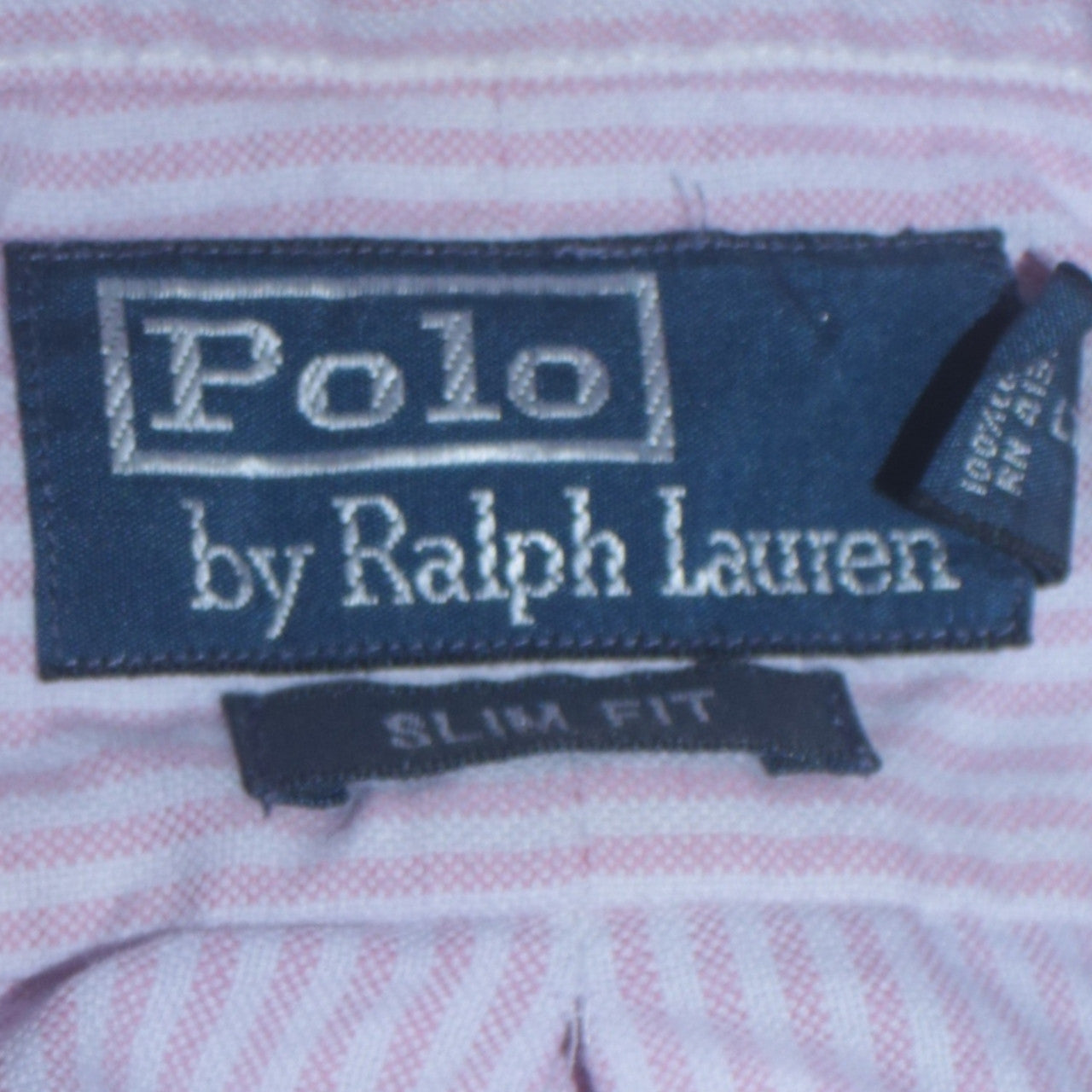 Ralph Lauren Men's Pink Slim Fit Striped Cotton Button-Up Shirt - M
