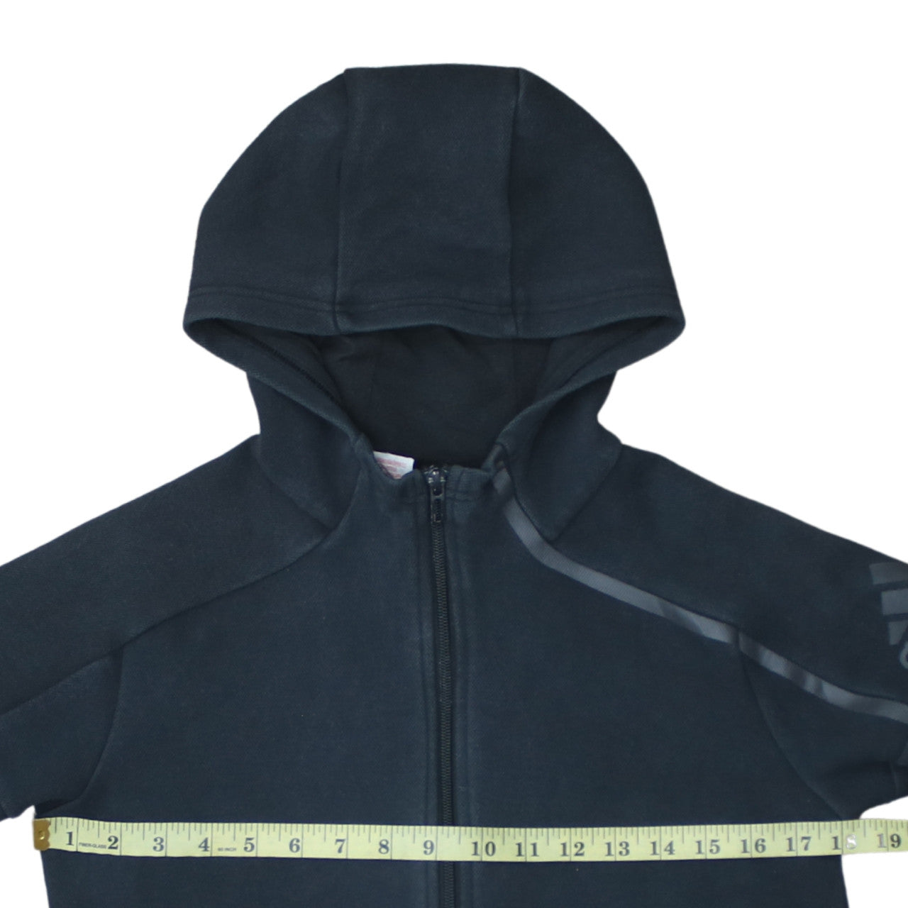 Adidas Boys Black Full Zip Hooded Hoodie Size 11-12 Years Fleece Jacket