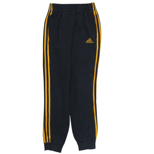 Adidas Men's Black XS Jogger Trousers with Yellow Stripes