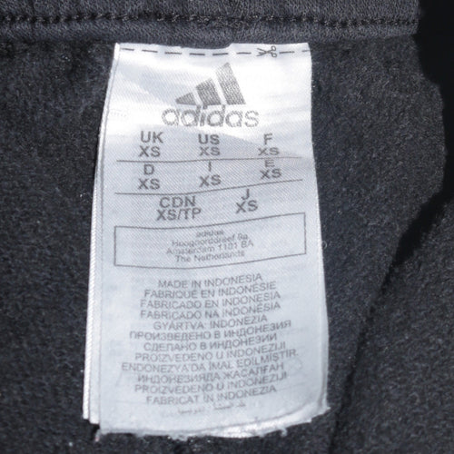 Adidas Men's Black XS Jogger Trousers with Yellow Stripes