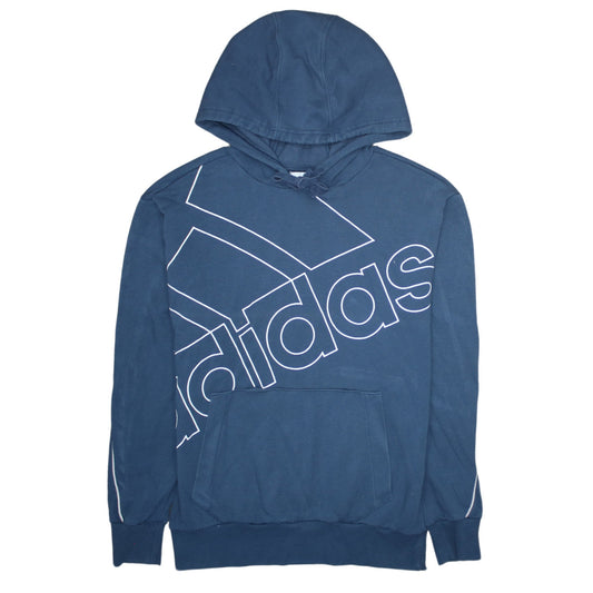 Adidas Men's Blue Pullover Hoodie Small Logo Sportswear