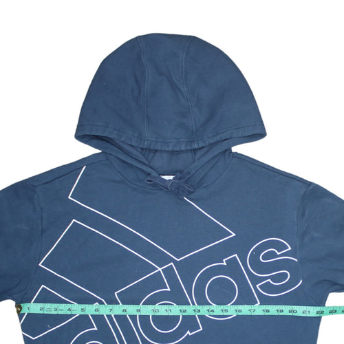 Adidas Men's Blue Pullover Hoodie Small Logo Sportswear