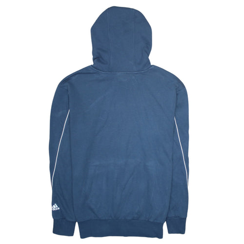 Adidas Men's Blue Pullover Hoodie Small Logo Sportswear