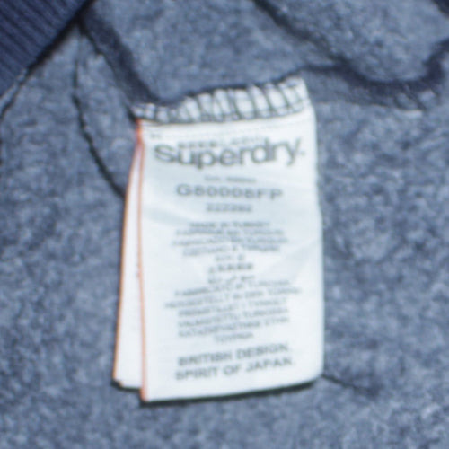 Superdry Women Blue L Jumper Dress Hooded Casual Fleece Knit