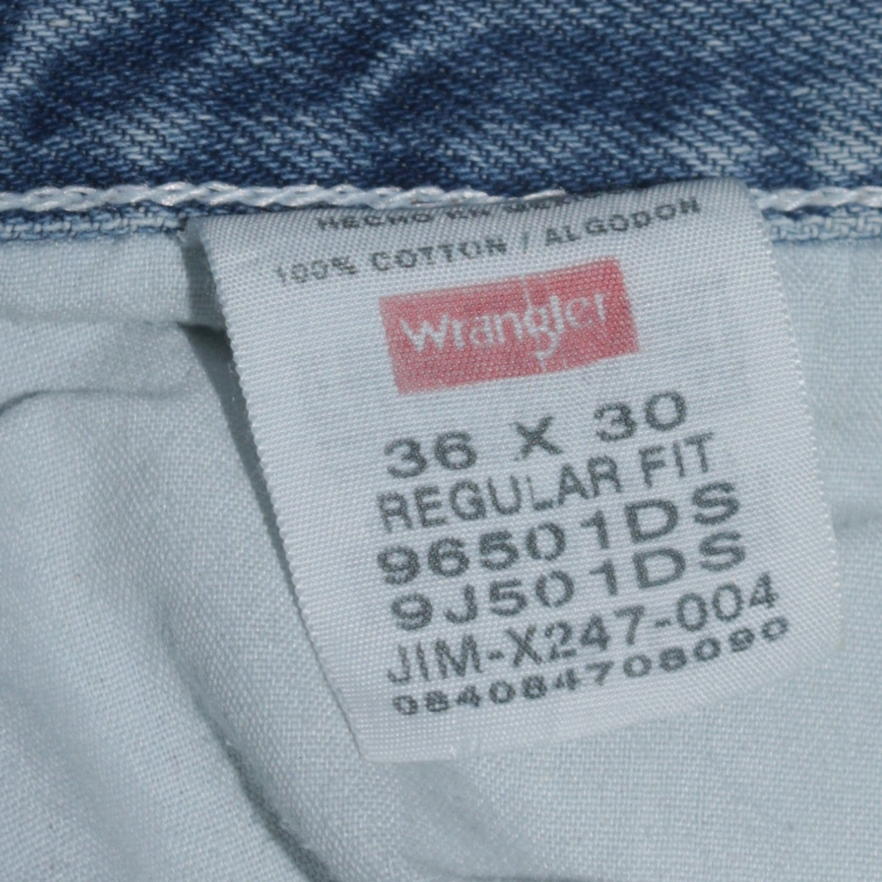 Wrangler Men's Blue 36x30 Regular Straight Fit Denim Jeans