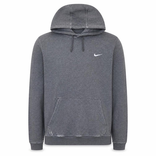 Front view of Nike Men's Grey Pullover Hoodie Large Regular Fit Fleece Sweatshirt