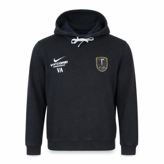 Front view of Nike Men's Black Pullover Hoodie Medium Embroidered Sportswear
