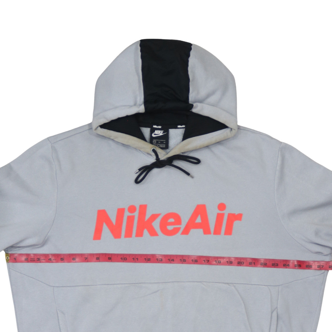 Nike Air Men's Grey & Black Pullover Hoodie XL Cotton Blend