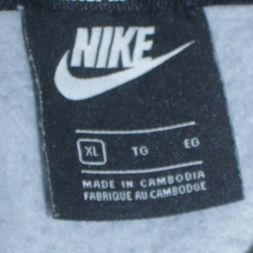 Nike Air Men's Grey & Black Pullover Hoodie XL Cotton Blend
