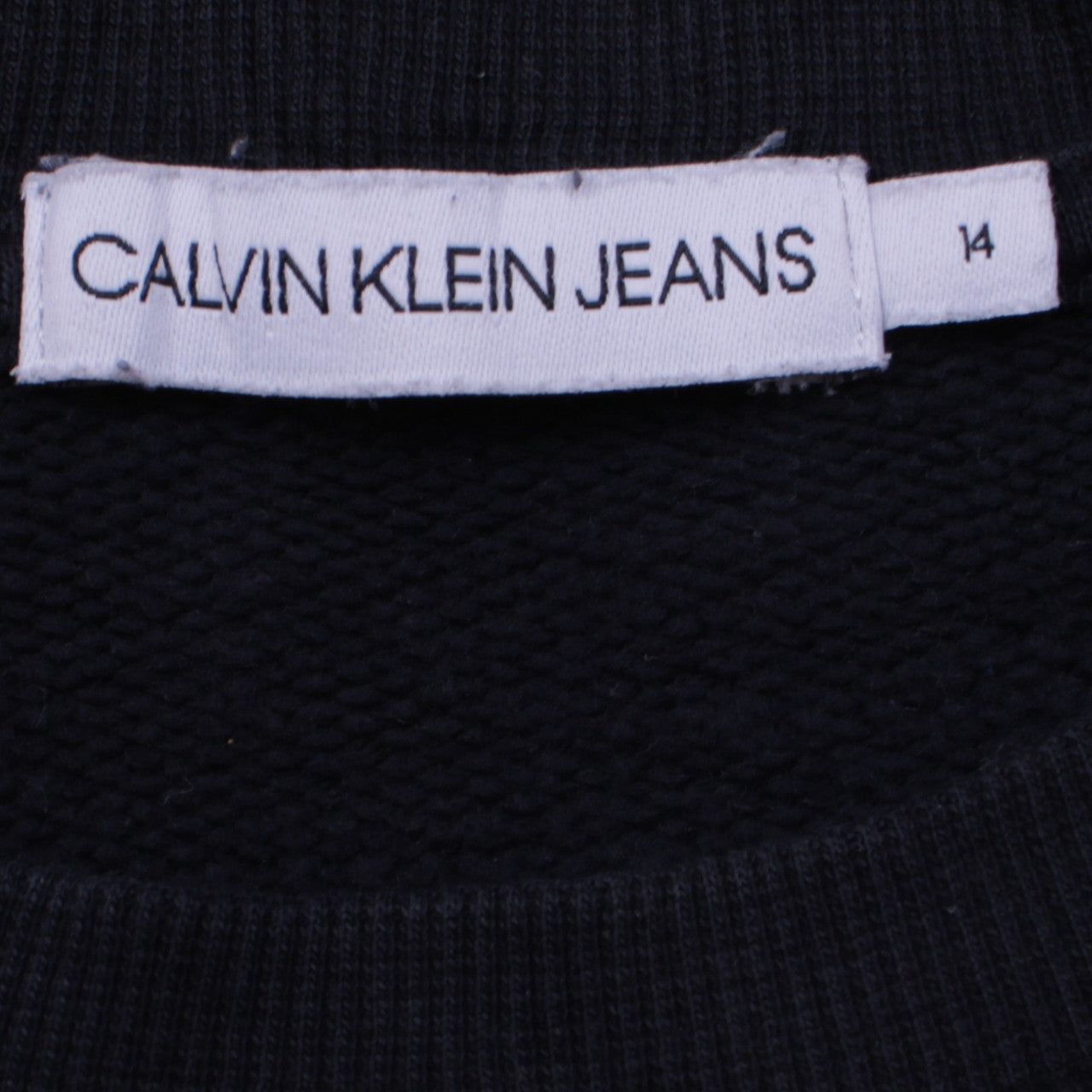 Calvin Klein Jeans Boys Black Graphic Print Pullover Sweatshirt Age 14