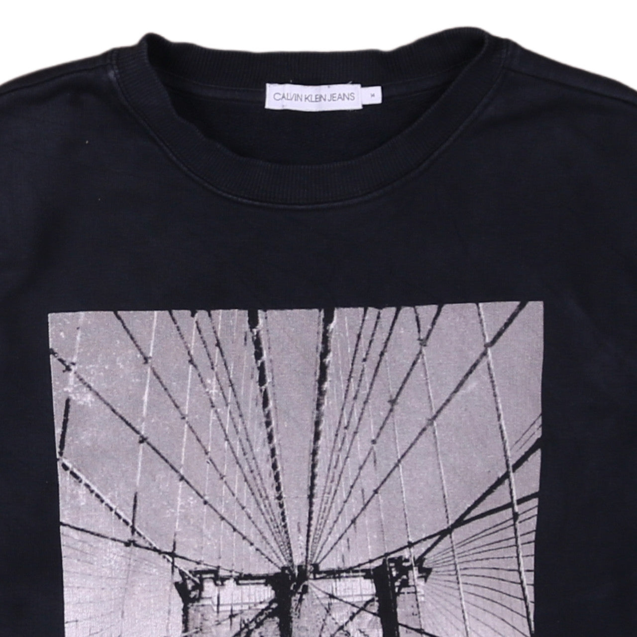 Calvin Klein Jeans Boys Black Graphic Print Pullover Sweatshirt Age 14