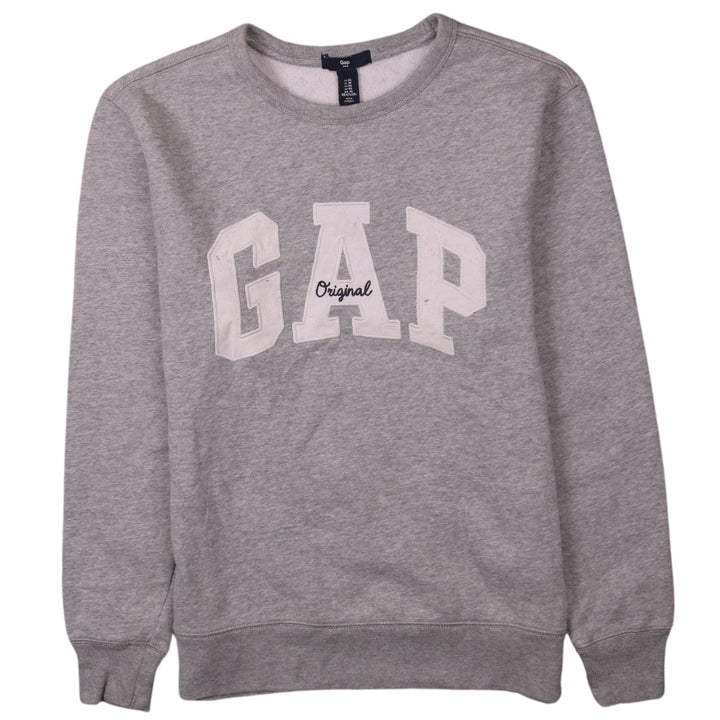 GAP Women Grey Original Logo Crew Neck Pullover Sweatshirt XS