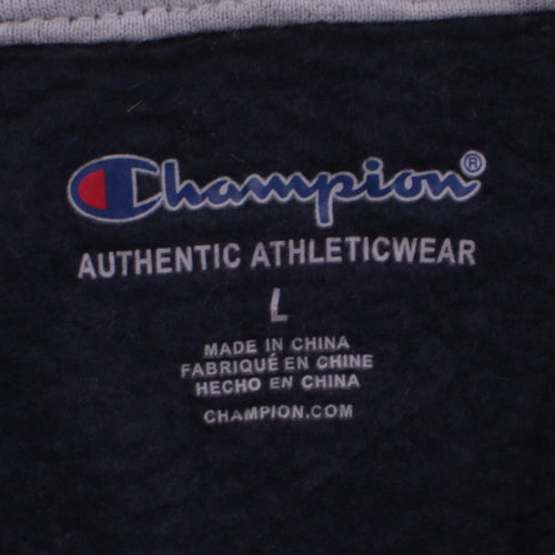 Champion Boys Navy Pullover Hoodie L Logo Embroidered Casual