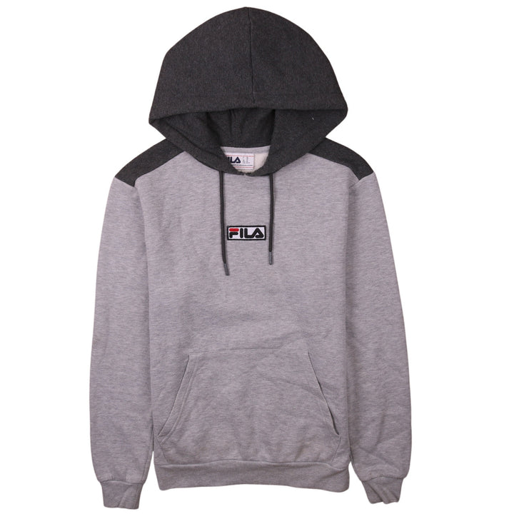 FILA Men's Grey Pullover Hoodie XS Logo Fleece Sports Sweatshirt