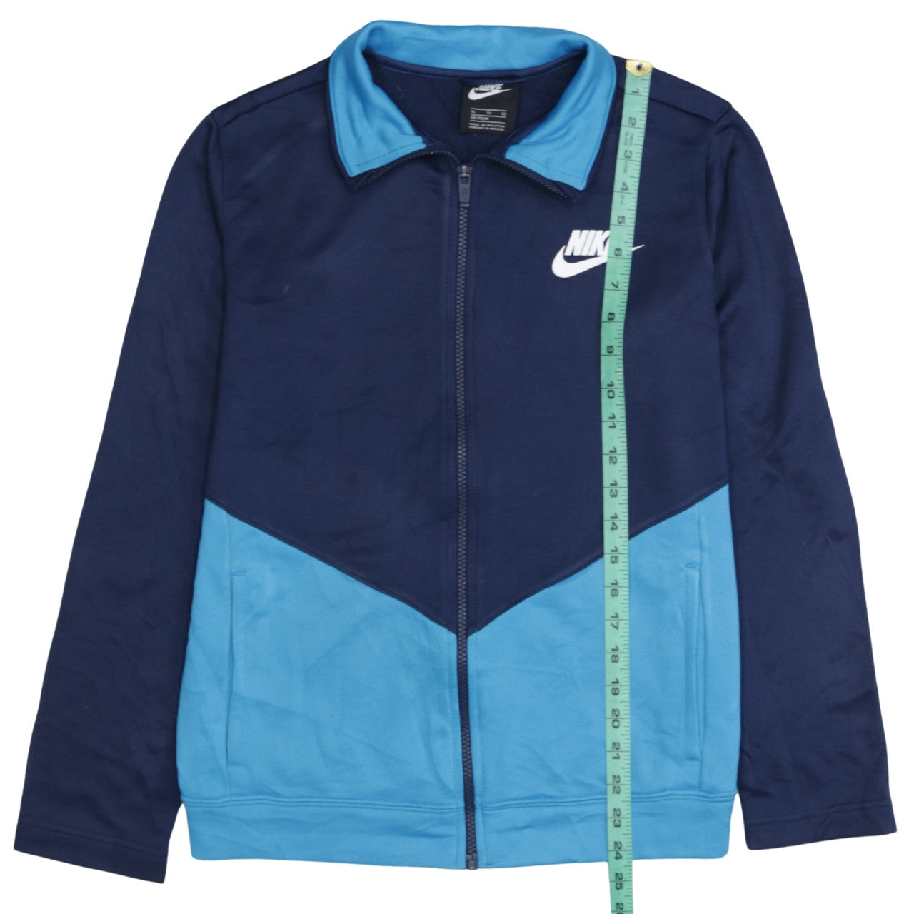 Nike Boys Blue Full Zip Colourblock Sweatshirt XL 158cm
