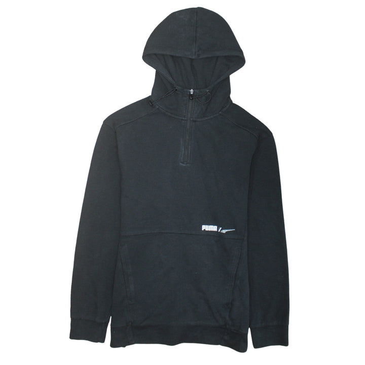 Puma Men's Black Small 1/4 Zip Pullover Hoodie Fleece Sweatshirt