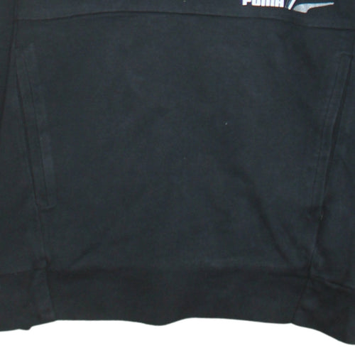 Puma Men's Black Small 1/4 Zip Pullover Hoodie Fleece Sweatshirt