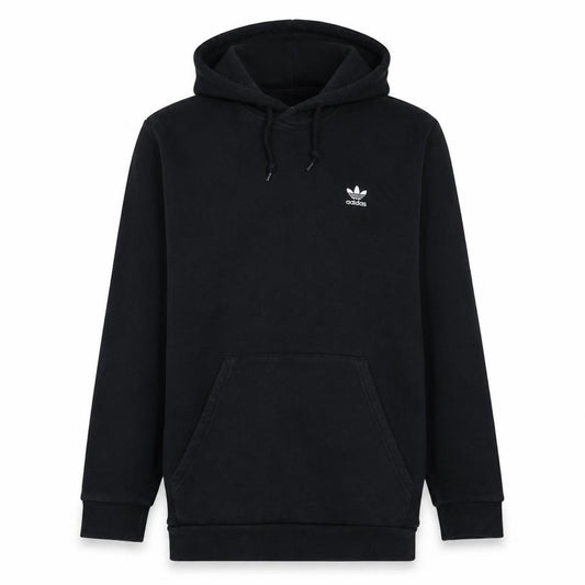 Front view of adidas men’s black l pullover hoodie logo fleece sweatshirt
